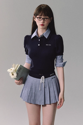 Sporty Chic Faux Two-Piece Skirt Set